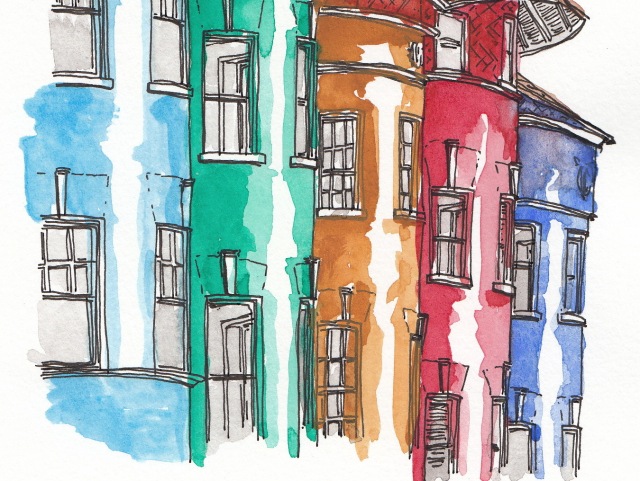 Row Houses, Cliffbourne Street NW, Adams Morgan (J.S. Graboyes Illustration)